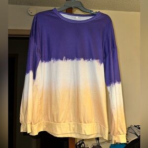 Oversized flowy long sleeve shirt 
Brand new, never worn 
Purple/yellow/white